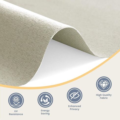 Boolegon Blackout Roman Shades for Indoor Windows, Cordless Roman Blinds for Windows, Thermal Insulated Window Shades for Door, Bedroom, Office, Easy to Install, Light Gray Beige, Custom Size in Kuwait