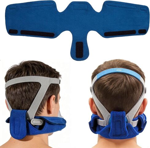 Neck Pad for Headgear Straps, Comfortable Fleece CPAP Headgear Strap Covers Universal and Washable CPAP Mask Cushions Can Reduce Headgear Pressure and Cheek Red Marks, Blue in Saudi Arabia