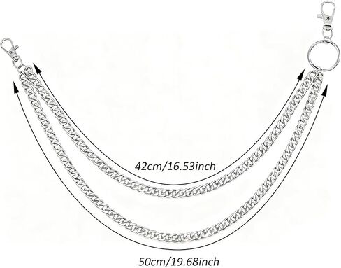 Chedin 3 Pieces Jeans Chains Wallet Chain Pants Chain,Pocket & Belt Chains - Hip Hop, Punk & Gothic Style Accessory Jewelry Gift for Men/Women in Saudi Arabia