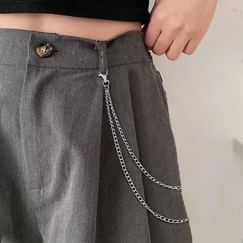 Chedin 3 Pieces Jeans Chains Wallet Chain Pants Chain,Pocket & Belt Chains - Hip Hop, Punk & Gothic Style Accessory Jewelry Gift for Men/Women in Saudi Arabia