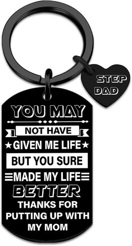 Ikacvb Step Dad Keychain هدية عيد الأب من ربيب ابنة الزوجة هدية عيد ميلاد فريدة من نوعها لمكافأة الأب الأب صعد الآباء أفكار هدايا عيد الميلاد in Kuwait