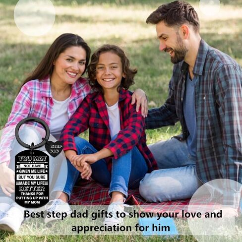 Ikacvb Step Dad Keychain هدية عيد الأب من ربيب ابنة الزوجة هدية عيد ميلاد فريدة من نوعها لمكافأة الأب الأب صعد الآباء أفكار هدايا عيد الميلاد in Kuwait