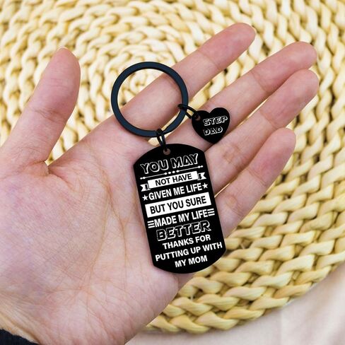 Ikacvb Step Dad Keychain هدية عيد الأب من ربيب ابنة الزوجة هدية عيد ميلاد فريدة من نوعها لمكافأة الأب الأب صعد الآباء أفكار هدايا عيد الميلاد in Kuwait