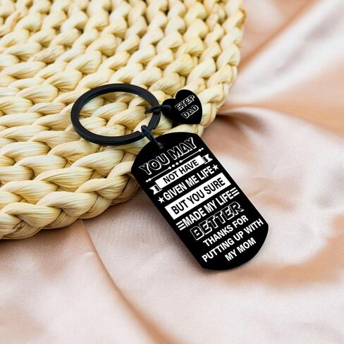 Ikacvb Step Dad Keychain هدية عيد الأب من ربيب ابنة الزوجة هدية عيد ميلاد فريدة من نوعها لمكافأة الأب الأب صعد الآباء أفكار هدايا عيد الميلاد in Kuwait