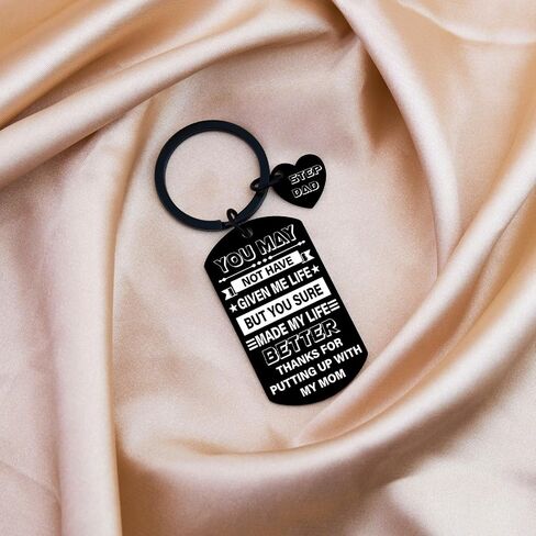 Ikacvb Step Dad Keychain هدية عيد الأب من ربيب ابنة الزوجة هدية عيد ميلاد فريدة من نوعها لمكافأة الأب الأب صعد الآباء أفكار هدايا عيد الميلاد in Kuwait