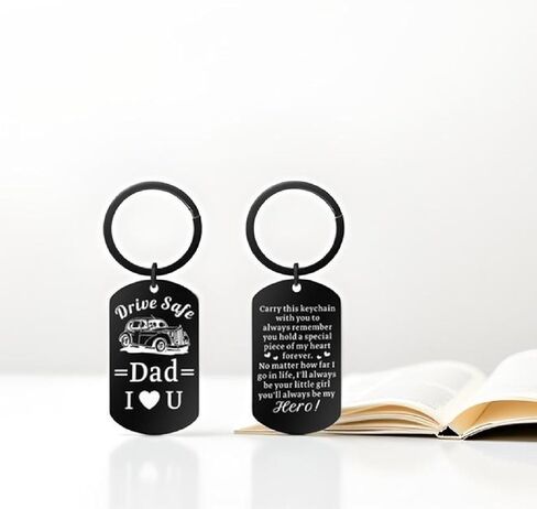 kongchan Drive Safe Keychain for Dad from Daughter Son Father‘s Day Gifts for Men Husband Boyfriend I Love You Dad Leather Keyring with Sentimental Message Engraved for Trucker Driver Daddy Papa in Kuwait