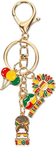 Juneteenth Keychain Decorations Gifts - Freedom 1865 Charm Key Chain Happy Juneteenth Day Party Favors African American 19th of June Key Ring Accessories for Women Men Car Bag Purse in Saudi Arabia