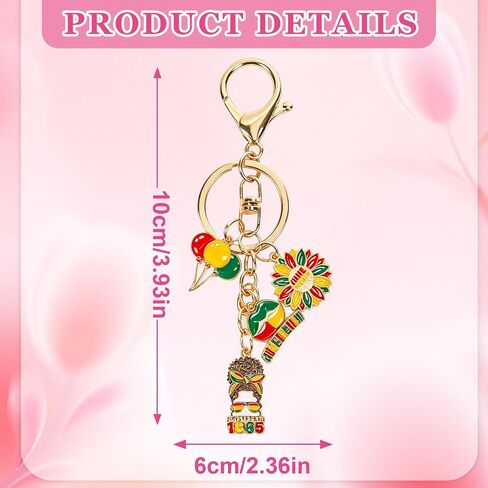 Juneteenth Keychain Decorations Gifts - Freedom 1865 Charm Key Chain Happy Juneteenth Day Party Favors African American 19th of June Key Ring Accessories for Women Men Car Bag Purse in Saudi Arabia