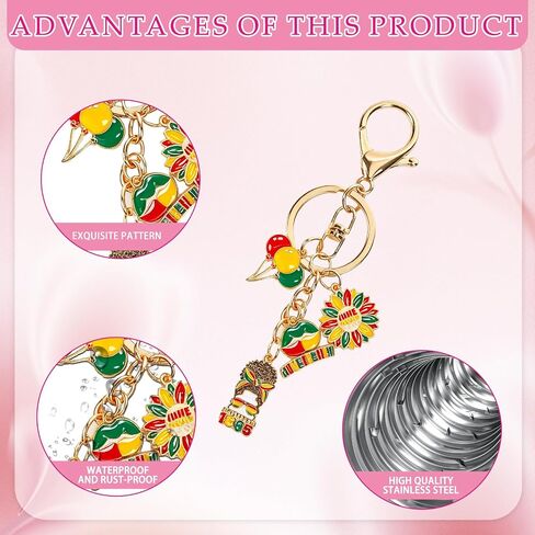 Juneteenth Keychain Decorations Gifts - Freedom 1865 Charm Key Chain Happy Juneteenth Day Party Favors African American 19th of June Key Ring Accessories for Women Men Car Bag Purse in Saudi Arabia