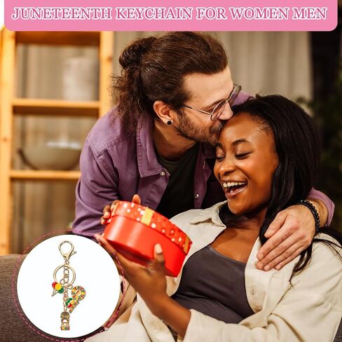 Juneteenth Keychain Decorations Gifts - Freedom 1865 Charm Key Chain Happy Juneteenth Day Party Favors African American 19th of June Key Ring Accessories for Women Men Car Bag Purse in Saudi Arabia