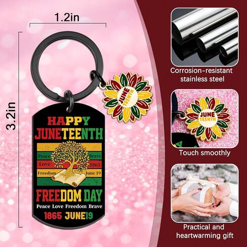 إكسسوارات Juneteenth للنساء ديكورات Juneteenth للأمريكيين من أصل أفريقي هدايا Juneteenths للنساء والرجال سلسلة المفاتيح الوطنية Juneteenths هدايا الحفلات in Kuwait