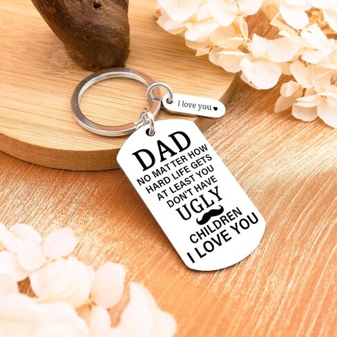 Keychain for Fathers Day Funny Dad Gifts from Daughter i Love You Dad Keychain from Son And Dad Birthday Gifts for Dads Stuff for Dads Birthday Anniversary in Kuwait