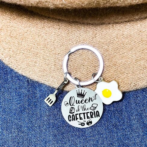 Lunch Lady Gifts Cafeteria Worker Keychain for Christmas Birthday Retirement Appreciation Gifts for School Lunch Workers Crew Best Gift for Staff Teacher Women Cafeteria Themed Jewelry in Kuwait