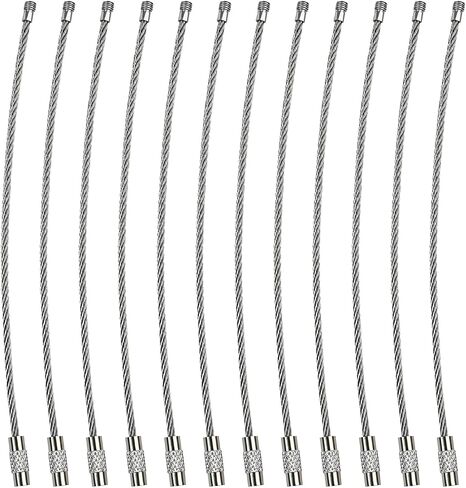 12pcs 4.3 Inch Stainless Steel Wire Rings Cable Keyring Loop，keychain,for Luggage Tags, Keys and ID Tag Keepers in Saudi Arabia