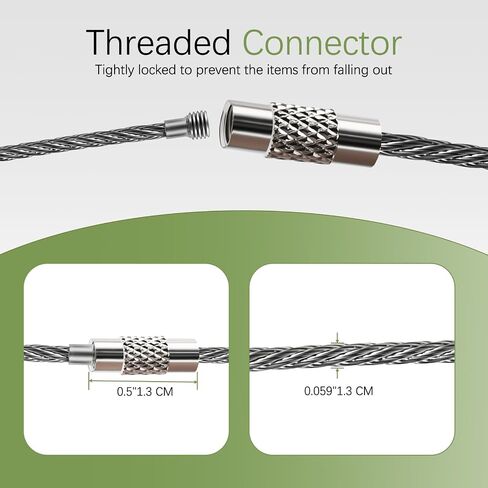 12pcs 4.3 Inch Stainless Steel Wire Rings Cable Keyring Loop，keychain,for Luggage Tags, Keys and ID Tag Keepers in Saudi Arabia