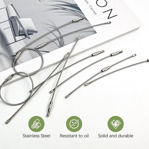 12pcs 4.3 Inch Stainless Steel Wire Rings Cable Keyring Loop，keychain,for Luggage Tags, Keys and ID Tag Keepers in Saudi Arabia
