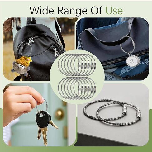 12pcs 4.3 Inch Stainless Steel Wire Rings Cable Keyring Loop，keychain,for Luggage Tags, Keys and ID Tag Keepers in Saudi Arabia