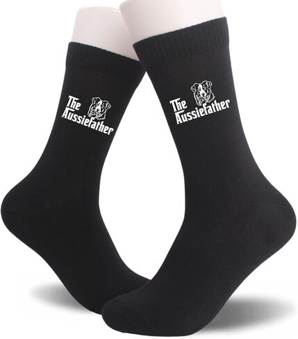 Aussiefather Funny Australian Shepherd Socks for Men Women, Aussie Dog Lover Novelty Crew Socks Gift(047) in Saudi Arabia