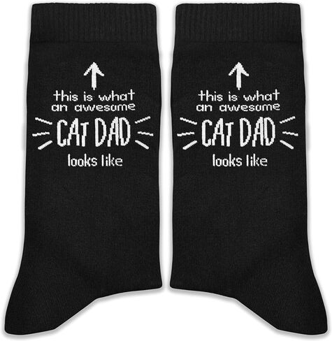 Funny Cat Dad Socks-This Is What An Awesome Cat Dad Looks Like-Novelty Socks. in Kuwait