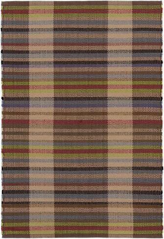 Dash & Albert Swedish Rag Handwoven Indoor/Outdoor Rug, 2.5 X 8 Feet, Blue Plaid Pattern in Saudi Arabia