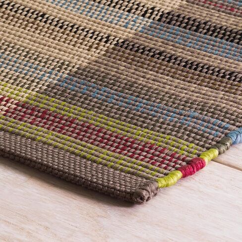 Dash & Albert Swedish Rag Handwoven Indoor/Outdoor Rug, 2.5 X 8 Feet, Blue Plaid Pattern in Saudi Arabia