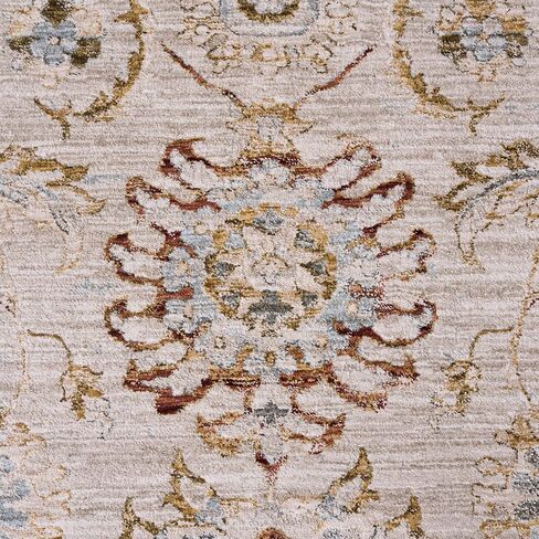 SAFAVIEH Hamilton Collection Runner Rug - 2'2" x 8', Grey & Gold, Traditional Oriental Design, Non-Shedding & Easy Care, Ideal for High Traffic Areas in Living Room, Bedroom (HLT108F) in Kuwait