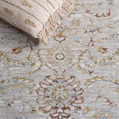 SAFAVIEH Hamilton Collection Runner Rug - 2'2" x 8', Grey & Gold, Traditional Oriental Design, Non-Shedding & Easy Care, Ideal for High Traffic Areas in Living Room, Bedroom (HLT108F) in Kuwait