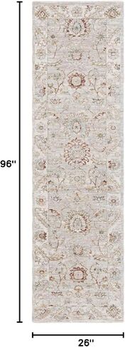 SAFAVIEH Hamilton Collection Runner Rug - 2'2" x 8', Grey & Gold, Traditional Oriental Design, Non-Shedding & Easy Care, Ideal for High Traffic Areas in Living Room, Bedroom (HLT108F) in Kuwait