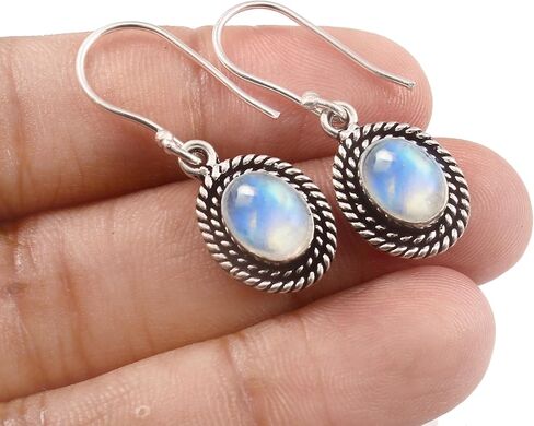 Natural Gemstone Women Hoops Sterling Silver Earrings Silver Jewelry BY SILVESTO INDIA in Saudi Arabia