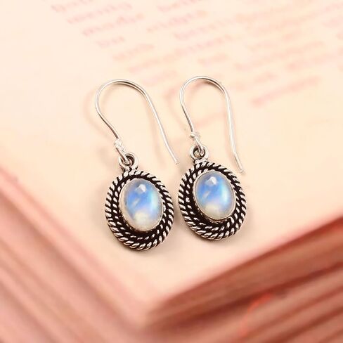 Natural Gemstone Women Hoops Sterling Silver Earrings Silver Jewelry BY SILVESTO INDIA in Saudi Arabia