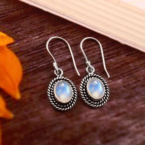 Natural Gemstone Women Hoops Sterling Silver Earrings Silver Jewelry BY SILVESTO INDIA in Saudi Arabia