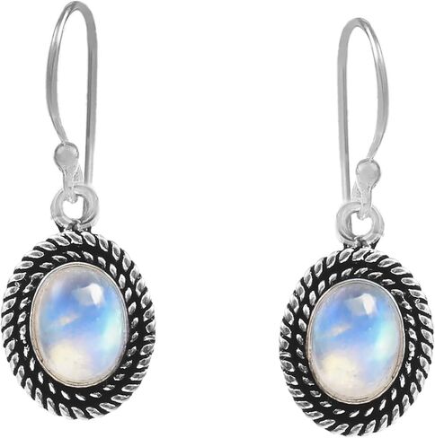 Natural Gemstone Women Hoops Sterling Silver Earrings Silver Jewelry BY SILVESTO INDIA in Saudi Arabia