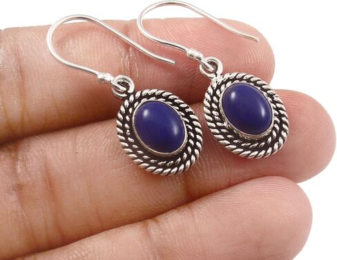 Natural Gemstone Women Hoops Sterling Silver Earrings Silver Jewelry BY SILVESTO INDIA in Saudi Arabia