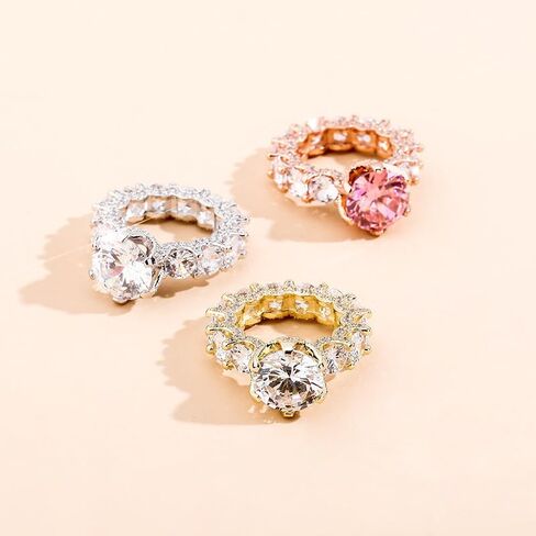 Solid Gold over S925 Sterling Silver Minimalist Large Moissanite Ring, Elegant Design, Beautiful Gift for Wives in Saudi Arabia