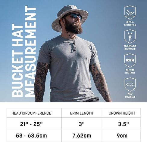 Soul of Adventure Bucket Hat | UV 50+ for Adults | Sun Protection with Adjustable Fit, Moisture-Wicking Fabric | Florida Palm Tree White in Kuwait