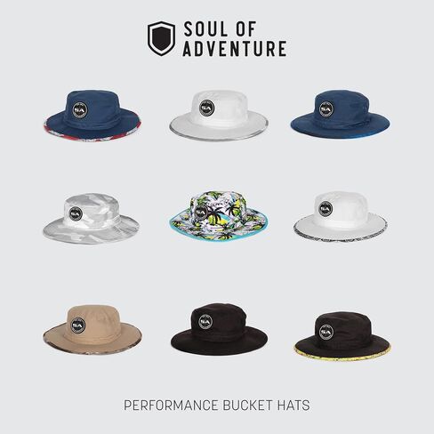 Soul of Adventure Bucket Hat | UV 50+ for Adults | Sun Protection with Adjustable Fit, Moisture-Wicking Fabric | Florida Palm Tree White in Kuwait