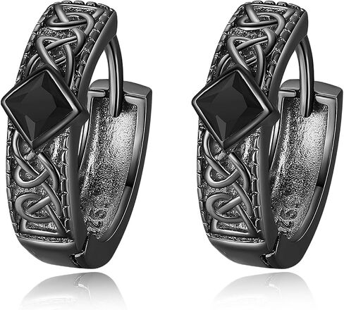 Celtic Earrings 925 Sterling silver Celtic Knot Hoop Earrings Irish Jewelry Gifts for Men Women in Kuwait