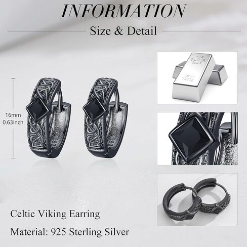 Celtic Earrings 925 Sterling silver Celtic Knot Hoop Earrings Irish Jewelry Gifts for Men Women in Kuwait