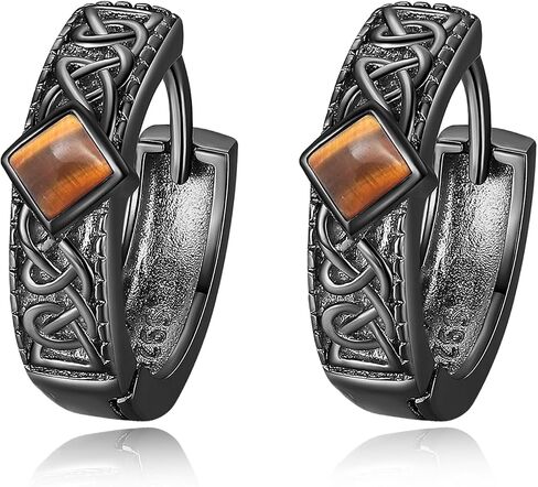 Celtic Earrings 925 Sterling silver Celtic Knot Hoop Earrings Irish Jewelry Gifts for Men Women in Kuwait