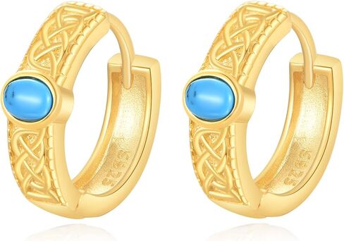 Celtic Earrings 925 Sterling silver Celtic Knot Hoop Earrings Irish Jewelry Gifts for Men Women in Kuwait
