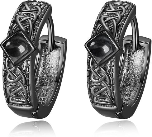 Celtic Earrings 925 Sterling silver Celtic Knot Hoop Earrings Irish Jewelry Gifts for Men Women in Kuwait
