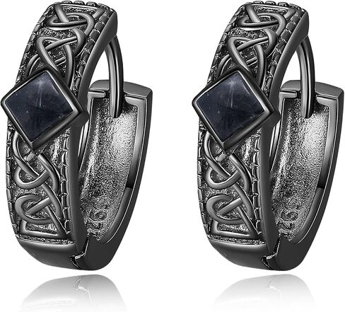 Celtic Earrings 925 Sterling silver Celtic Knot Hoop Earrings Irish Jewelry Gifts for Men Women in Kuwait