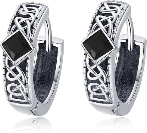 Celtic Earrings 925 Sterling silver Celtic Knot Hoop Earrings Irish Jewelry Gifts for Men Women in Kuwait