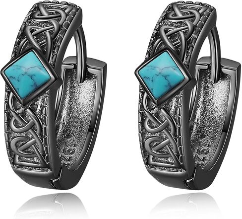 Celtic Earrings 925 Sterling silver Celtic Knot Hoop Earrings Irish Jewelry Gifts for Men Women in Kuwait