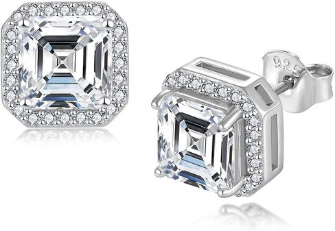 Moissanite Stud Earrings D Color VVSI Lab Created Moissanite 925 Sterling Silver Halo Earrings Jewelry Gift for Women Men in Saudi Arabia