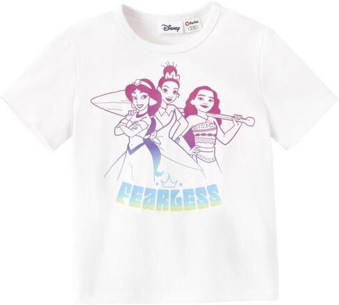 Disney Marvel Princess Frozen Stitch Minnie Girl Shirts Toddler Tee Cotton Short Sleeve Crewneck T-Shirt Summer Clothes 2-9Y in Kuwait