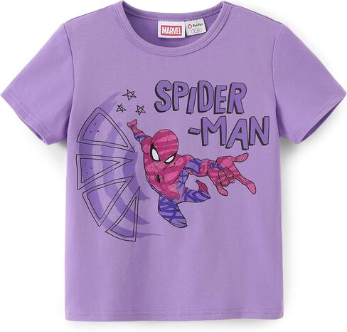 Disney Marvel Princess Frozen Stitch Minnie Girl Shirts Toddler Tee Cotton Short Sleeve Crewneck T-Shirt Summer Clothes 2-9Y in Kuwait