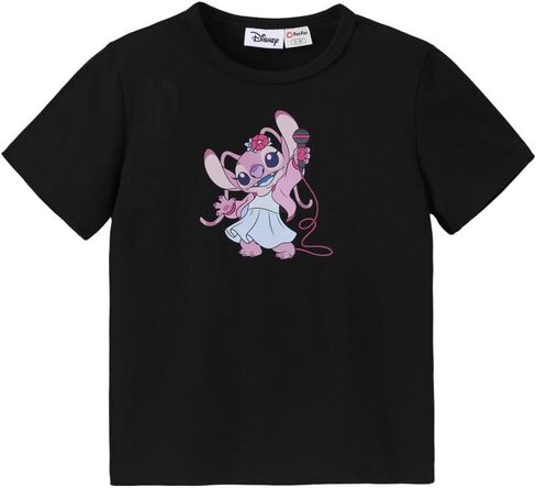 Disney Marvel Princess Frozen Stitch Minnie Girl Shirts Toddler Tee Cotton Short Sleeve Crewneck T-Shirt Summer Clothes 2-9Y in Kuwait