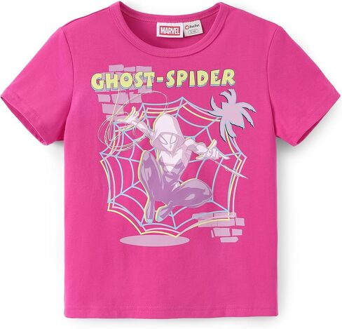 Disney Marvel Princess Frozen Stitch Minnie Girl Shirts Toddler Tee Cotton Short Sleeve Crewneck T-Shirt Summer Clothes 2-9Y in Kuwait