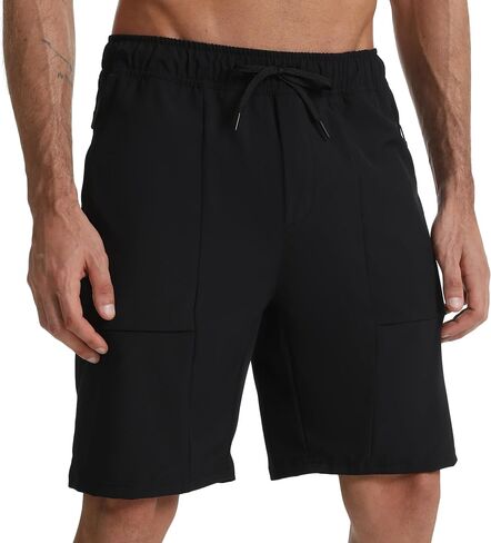Men's 9" Quick Dry Golf Shorts - Stretch Workout Hiking Shorts with 3 Zipper Pockets, Lightweight for Casual Travel in Saudi Arabia